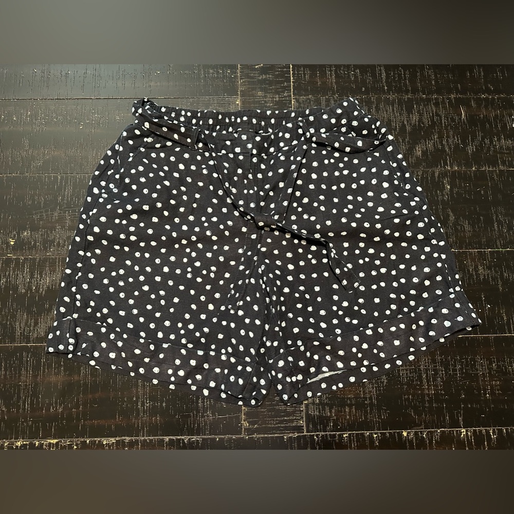 Lane Bryant black & white polka dot cuffed shorts Plus size 14/16